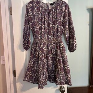 J. Crew Paisley Print Dress in Blue and Brown